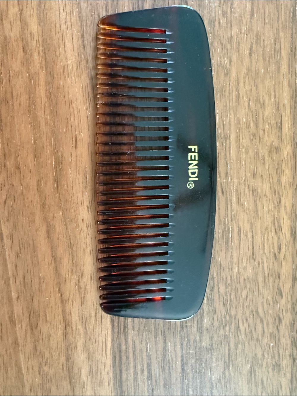 Fendi Black and Brown Tortoiseshell Pocket Comb